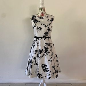 Grace Karin black and white floral tea dress